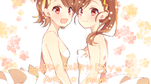 Anime Anime Girls THE IDOLM STER Futami Ami Futami Mami Long Sleeves Brunette Twins Two Women Artwor 1883x1537 Wallpaper