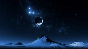 Hypnoshot Digital Digital Art Artwork Illustration Nature Nightscape Landscape Galaxy Stars Mountain 3840x2160 Wallpaper