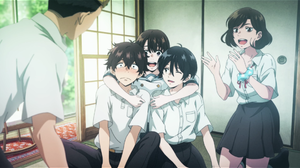 Anime Anime Movie Anime Boys Anime Girls Schoolgirl School Uniform Anime Screenshot One Eye Closed S 1920x1200 Wallpaper
