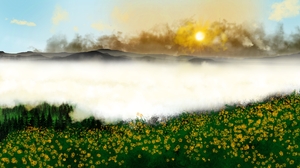 Digital Painting Digital Art Nature Landscape Mist 1920x1080 Wallpaper