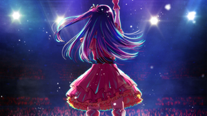 Hoshino Ai Oshi No Ko Anime Girls Long Hair Gloves Finger Pointing Stages Stage Light Dress Lights 2500x2083 Wallpaper