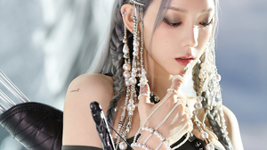 Kim Taeyeon SNSD Taeyeon Bow And Arrow Korean Women Women Model Singer Asian Stage Shots 1498x2246 Wallpaper