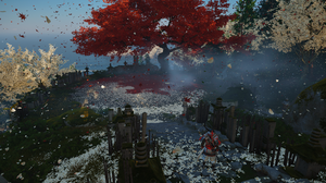 Ghost Of Tsushima Samurai Video Game Characters CGi Video Games Petals Leaves Armor Trees 3840x2160 Wallpaper