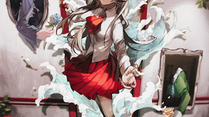 Ib Game Character Brunette Anime Girls Red Eyes Blue Rose Rose 3000x3500 Wallpaper