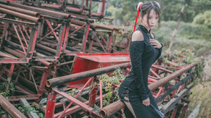Women Model Asian Women Outdoors Black Dress 2700x1800 Wallpaper