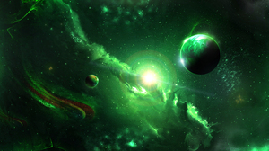 Space Planet Green 3840x2096 wallpaper