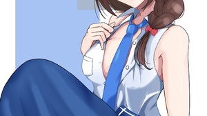 Anime Anime Girls Kantai Collection Shigure KanColle Shoulder Length Hair Braided Hair Brunette Solo 2315x3274 Wallpaper