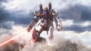 Digital Digital Art Artwork Illustration Robot Gundam Clouds Giant Concept Art Fan Art Laser Swords  1920x1037 Wallpaper