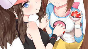 Anime Anime Girls Pokemon Rosa Pokemon Hilda Pokemon Long Hair Twintails Ponytail Brunette Two Women 1190x1684 Wallpaper