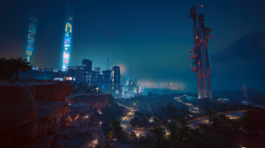 Screen Shot Cyberpunk 2077 CD Projekt RED Video Games CGi Night City City Lights Road 2560x1440 Wallpaper