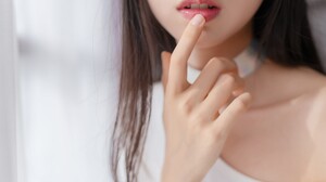Lip Gloss Women Finger On Lips Lips 5844x3762 Wallpaper