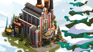 Video Games Forge Of Empires Factories Candy Chimneys Trees Snow Mountains Winter Christmas Tree Bui 1920x1621 Wallpaper