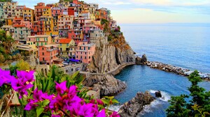 Italy Landscape City House Building Colorful Water Manarola 3840x2400 Wallpaper