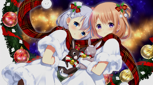 Anime Anime Girls Gochuumon Wa Usagi Desu Ka Scarf Christmas Christmas Ornaments Christmas Clothes G 1602x898 Wallpaper