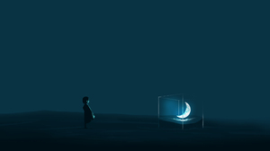 Gracile Digital Art Artwork Illustration Minimalism Moon Abstract Wide Screen Landscape Crescent Moo 5640x2400 wallpaper