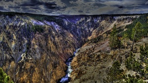 HDR Canyon Yellowstone Park River 2560x1600 Wallpaper
