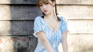 Ru Lin Women Asian Brunette Dress Shadow Twintails 2048x3072 wallpaper