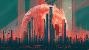 JoeyJazz Science Fiction Cityscape Digital Painting Digital Art City Skyscraper Building Futuristic 2560x1440 wallpaper