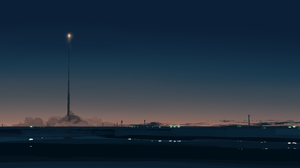 Gracile Digital Art Artwork Illustration Landscape Wide Screen Sunset Sky Smoke Blue Missiles Ultraw 5640x2400 Wallpaper