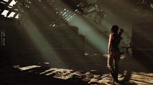 Lara Croft Tomb Raider Shadow Of The Tomb Raider CGi Video Games Screen Shot Ruins Tank Top Jeans Po 1920x1080 Wallpaper