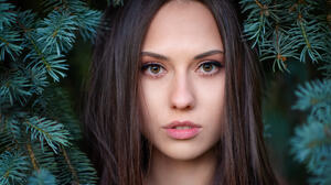 Maxim Maximov Women Catherine Timokhina Brunette Long Hair Makeup Eyeliner Looking At Viewer Brown E 2048x1363 Wallpaper