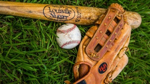 Ball Baseball Baseball Bat Glove Grass 3000x2000 Wallpaper