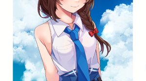 Anime Anime Girls Kantai Collection Shigure KanColle Shoulder Length Hair Braided Hair Brunette Solo 1152x1536 Wallpaper