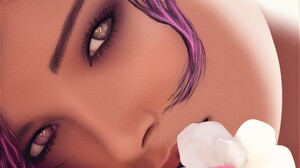 Artistic Eye Face Flower Girl 3000x2400 Wallpaper