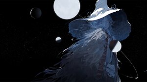 Elden Ring Moon Witch Simple Background Ranni Elden Ring One Eye Closed Witch Hat Long Hair 2500x1298 wallpaper
