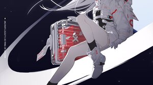 Legs White Hair Astronaut Black Socks Saturn Anime Anime Girls 1910x2048 Wallpaper