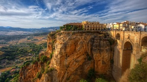 Spain Andalusia House Mountain Rock 1920x1080 Wallpaper
