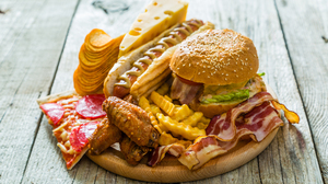 Pizza Burger Hot Dog French Fries Cheese Meat 5760x3840 Wallpaper