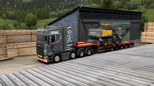 Truck Scania Euro Truck Simulator 2 Vehicle Video Games CGi Side View Trees Wood 3840x2160 Wallpaper