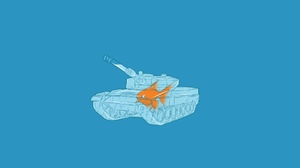 Tank Minimalist Fish Blue 1920x1080 wallpaper