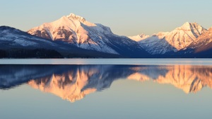 Lake McDonald Glacier National Park Montana Mountain USA Reflection Winter Nature 3000x1994 wallpaper