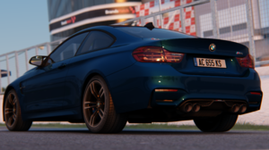 Assetto Corsa Video Games Car BMW Video Game Art CGi Rear View Taillights Exhaust Pipes Sunset PC Ga 2720x1530 Wallpaper