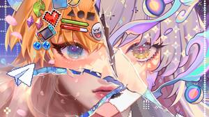 Orange Sekaii Digital Art Artwork Illustration Anime Anime Girls Women Blonde Short Hair Two Eye Col 2845x2587 Wallpaper