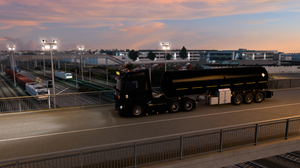 Renault Truck Euro Truck Simulator 2 Sunset Glow Vehicle Road Headlights Video Games CGi Sky Clouds 3840x2160 Wallpaper