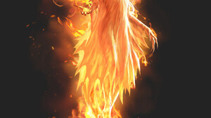 Artwork Flame Painter Digital Art Fantasy Art Fantasy Girl Fire Burning Long Hair Demon Dark Backgro 1920x2688 Wallpaper