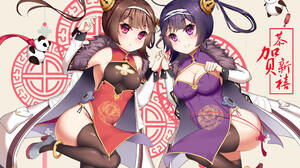 Anime Anime Girls Azur Lane Ning Hai Azur Lane Ping Hai Azur Lane Twintails Long Hair Purple Hair Br 3507x2480 Wallpaper