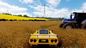 Forza Horizon 4 Landscape Video Games Clouds Sky Video Game Art Field Licence Plates Rear View Windm 1920x1080 Wallpaper