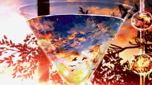 Glass Sunset Bird Fish Starry Sky 1920x1441 Wallpaper