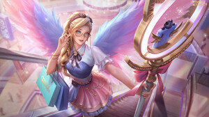Gagaya Drawing Mobile Legends Blonde High Angle Pink Staff Stairs Video Game Characters Video Game A 1920x1080 wallpaper