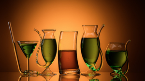 Anton Rostovskiy Glass Cocktails Drink Green Gradient Simple Background Minimalism 2100x1400 Wallpaper