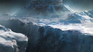 Artwork Ice Cold Landscape Snow Futuristic Cliff Standing Alone Building Science Fiction Rocks Amir  1893x2700 Wallpaper