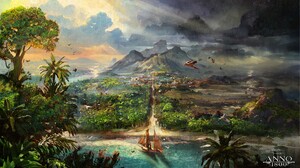 Anno 1800 1800s Digital Art Concept Art Artwork Ubisoft South America Tropical Forest Island Environ 3840x2160 Wallpaper