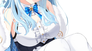 Anime Anime Girls Yukihana Lamy Virtual Youtuber Hololive Long Hair Pointy Ears Blue Hair Artwork Di 1447x2047 Wallpaper