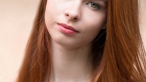 Anna Women Model Redhead Portrait Pink Lipstick Necklace 900x1350 Wallpaper