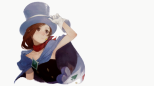 Trucy Wright Ace Attorney Top Hat Cape Ascot Brunette Gloves Watercolor Video Games Video Game Girls 3840x2160 Wallpaper