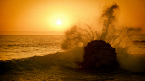 Landscape 4K Sunset Water Rock Waves Big Sur California Nature Water Splash 3840x2160 Wallpaper